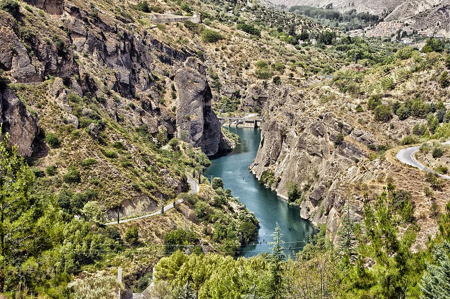 Sierra Nevada, Spain, Landscape, Scenic, hdr, mountains, river, HD wallpaper