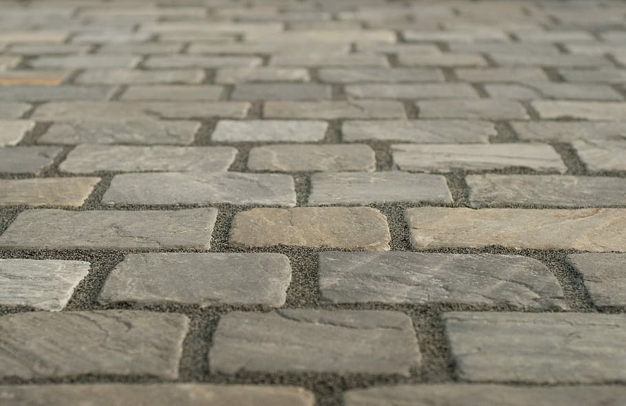 gray concrete pavement, untitled, stone, cobble, tile, path, sand stone, HD wallpaper