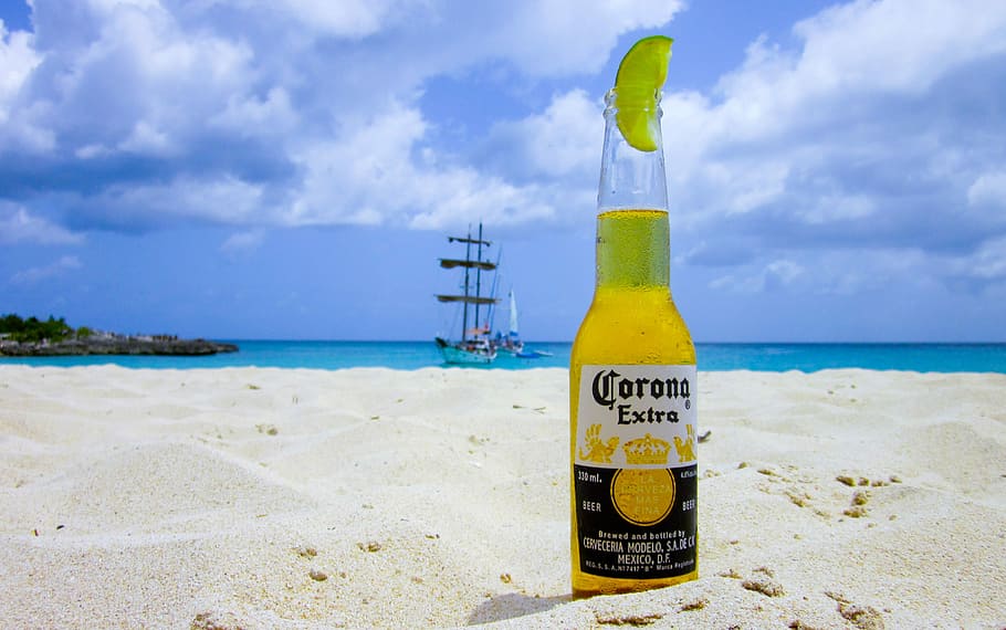 Corona Beer on the Beach, beverage, drink, photos, public domain, HD wallpaper