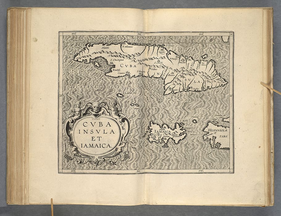 Map of Cuba by Cornelius van Wytfliet in 1597, photos, historic, HD wallpaper