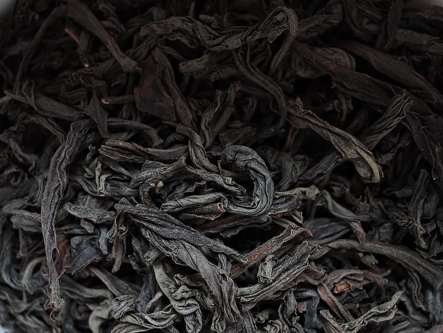tea, tea leaf, black tea, welding, top view, backgrounds, full frame HD wallpaper