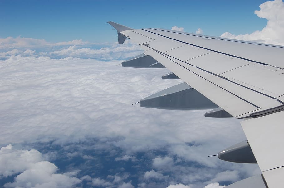 Fly, Airplane, Jet, Clouds, sky, outdoors, scenic, tranquil HD wallpaper