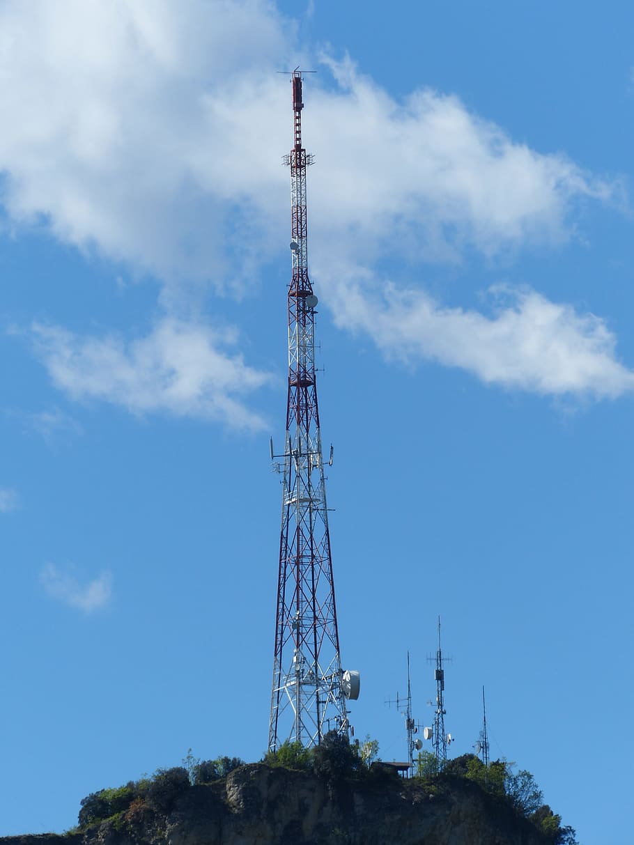 Transmission Tower, Radio Mast, monte brione, garda, mountain, HD wallpaper