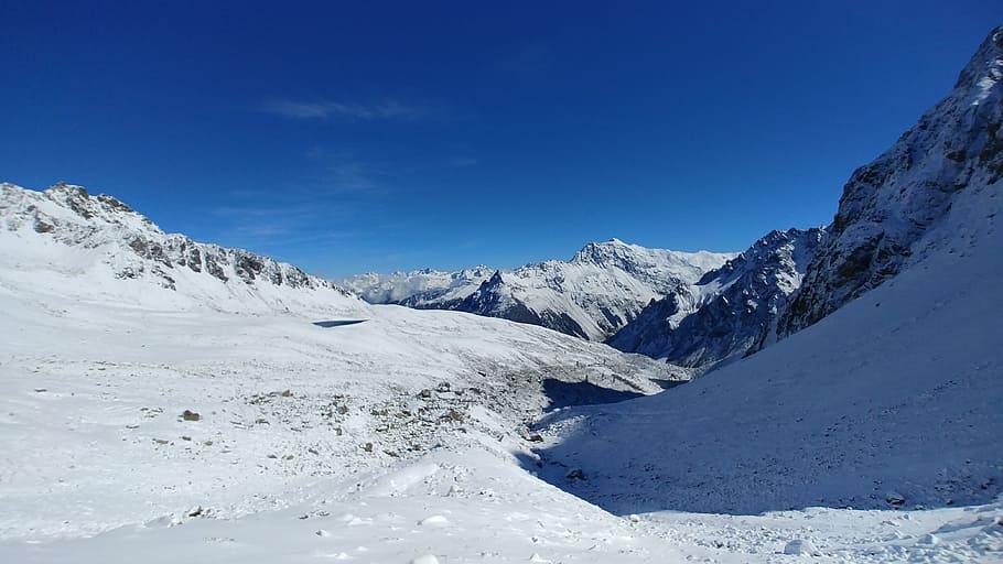 alpine, snow, winter, hike, hiking, cold temperature, mountain HD wallpaper