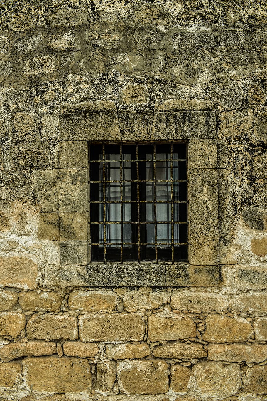 Window, Wall, Stone, Cyprus, Paralimni, ayia anna, church, medieval, HD wallpaper