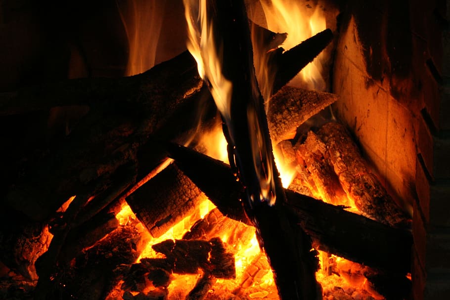 Fire, Hot, Wood, Light, fire - natural phenomenon, flame, burning HD wallpaper
