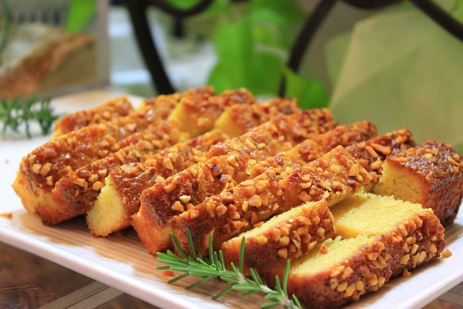 butter cake, sweets, food, food and drink, freshness, close-up HD wallpaper