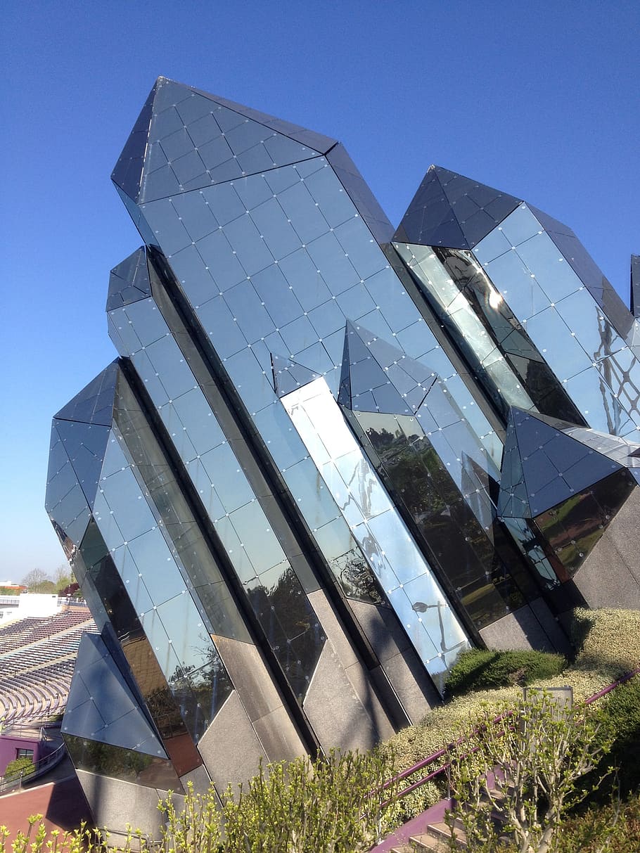 futuroscope, mirror, amusement park, modern, architecture, building HD wallpaper