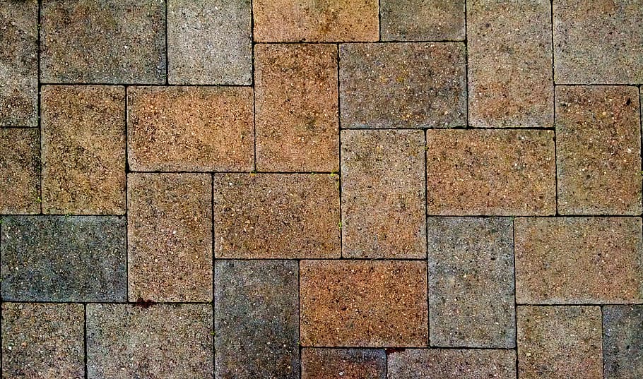 brown concrete surface, Pavement, Stone, Sidewalk, Paving, pattern, HD wallpaper