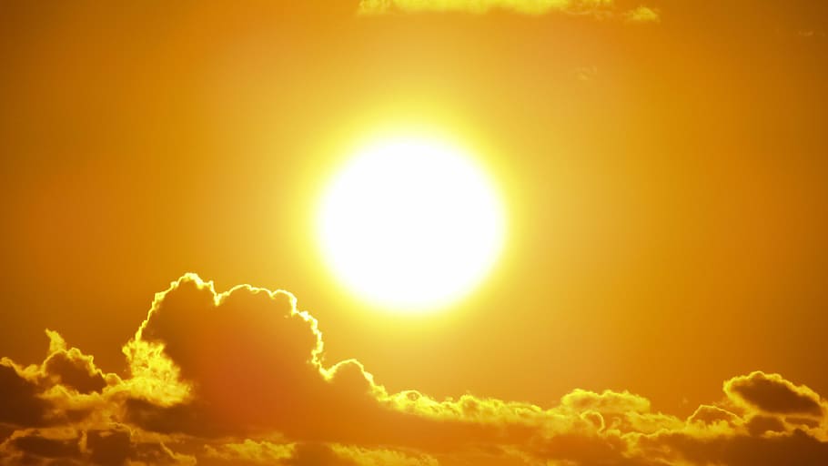 sun and clouds, bright, yellow, sunset, sky, light, nature HD wallpaper