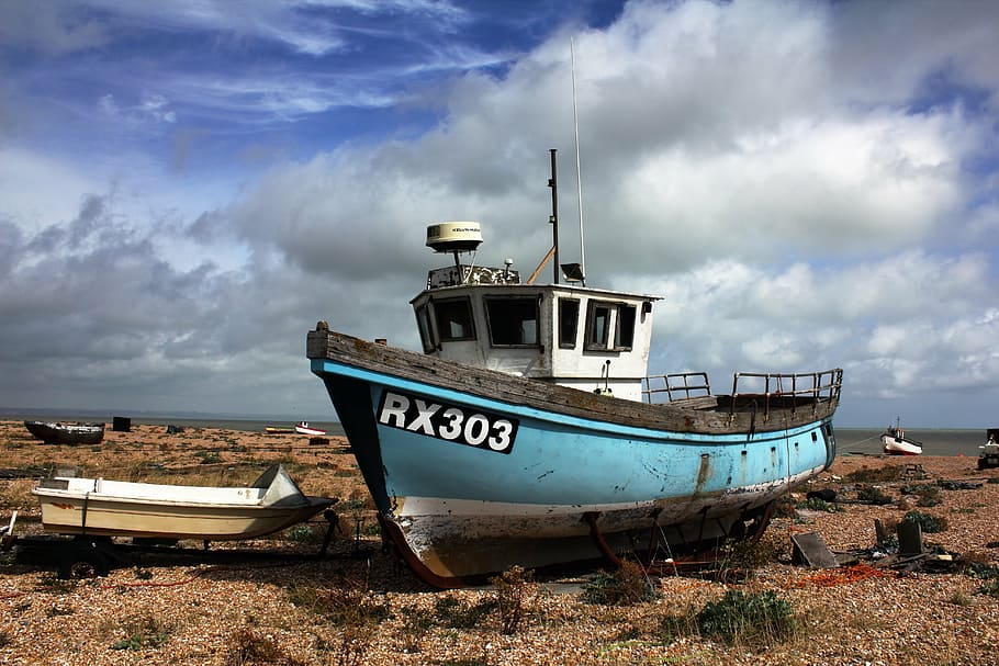 bowrider boat on dried sea, fishing, boats, water, ocean, fisherman, HD wallpaper