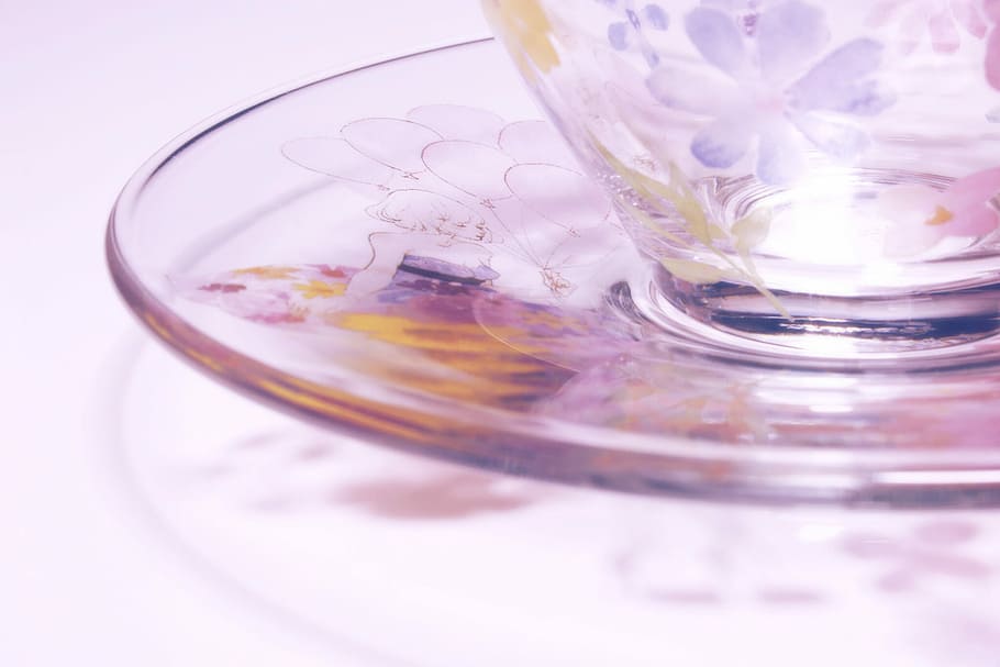 clear glass cup with saucer, drinking Glass, no People, close-up HD wallpaper
