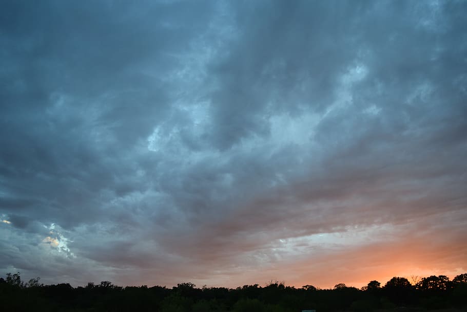 dark sky, sunset, summer, scene, outdoor, weather, evening HD wallpaper