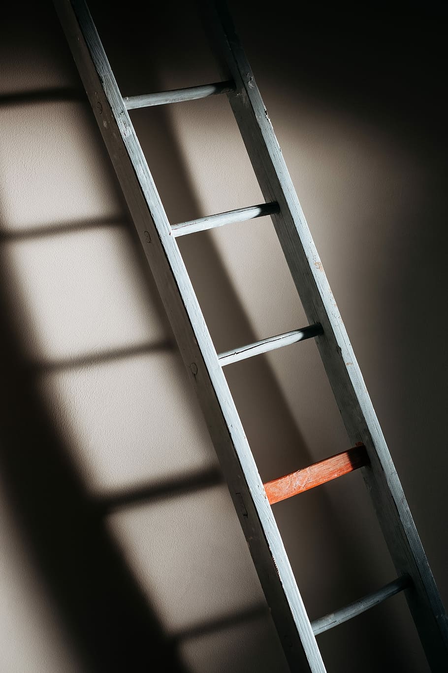 Realistic wooden ladder on a white background Vector Image