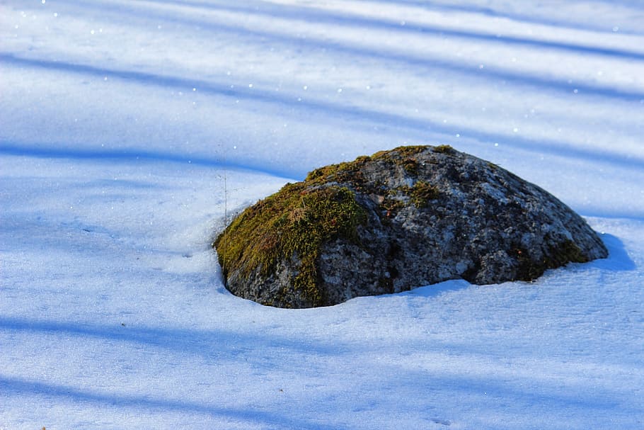 Stone, Snow, Covered, Ice, Finland, snow-covered, nature, winter HD wallpaper