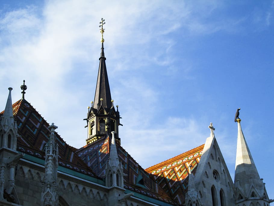 Budapest, Rooftop, Hungary, Sky, Church, religion, religious HD wallpaper