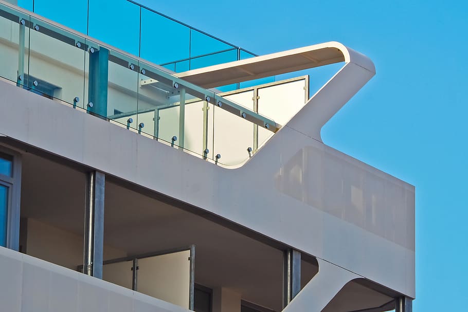 architecture, sky, modern, building, city, glass, blue, facade HD wallpaper