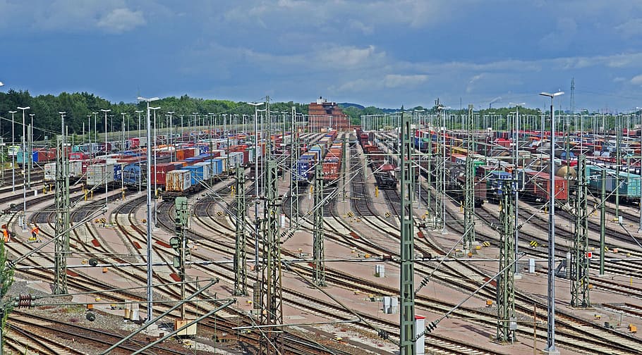 Marshalling Yard, Composition, large-scale plant, freight transport, HD wallpaper