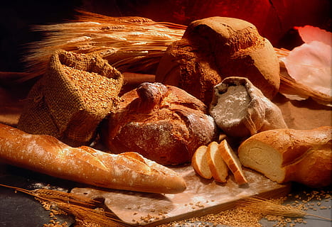 photo of baked breads, accompaniment, flour, boulanger, wheat HD wallpaper