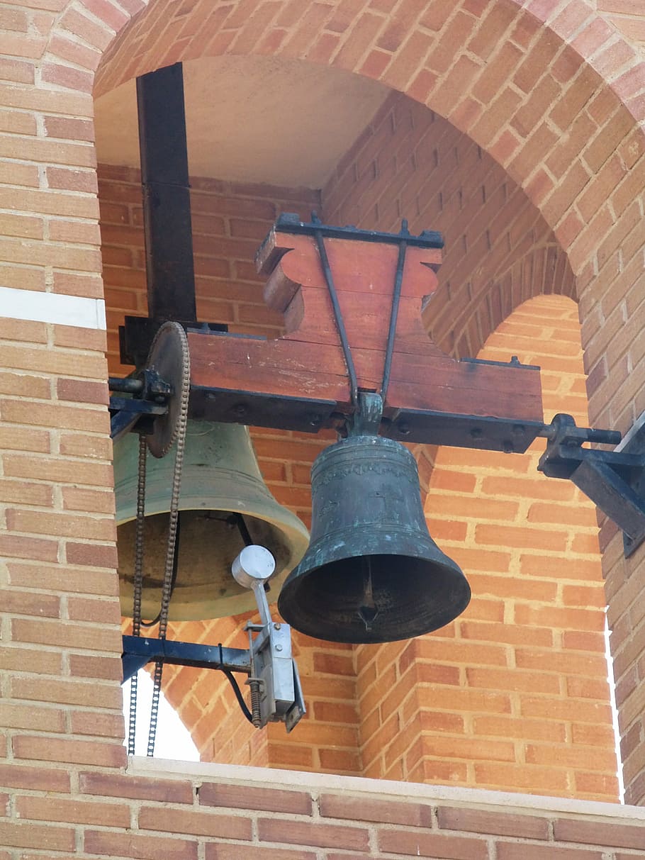 bell tower, convent, campaign, brick wall, low angle view, architecture HD wallpaper
