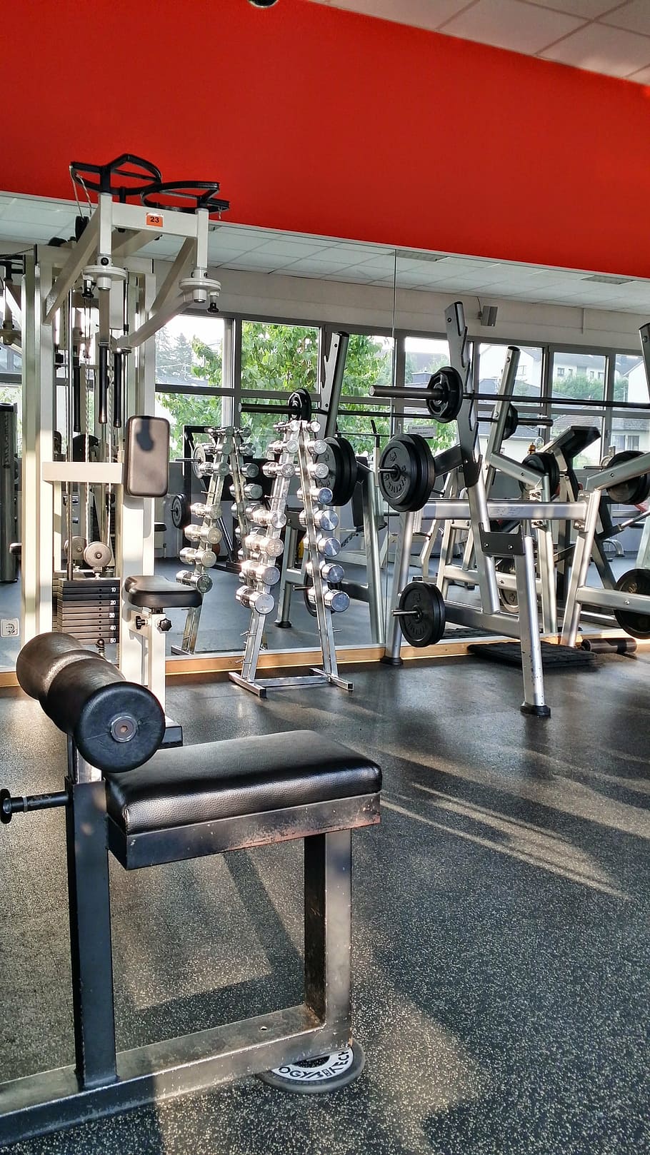 gym equipment inside room, training, sport, fit, sporty, fitness, HD wallpaper