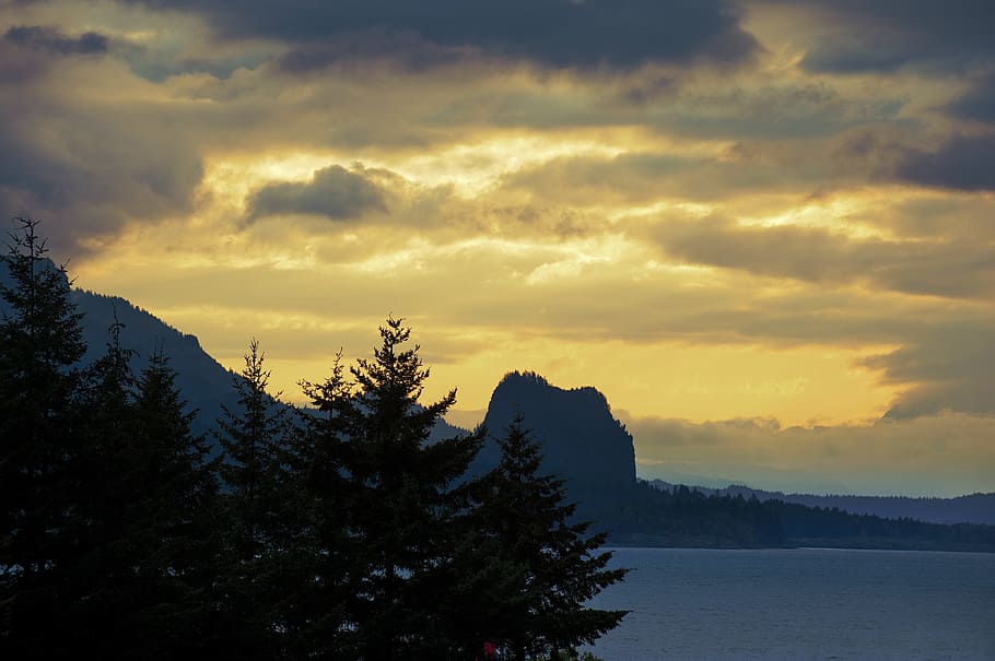 nature, sunset, sky, dawn, panoramic, river, lake, landscape HD wallpaper