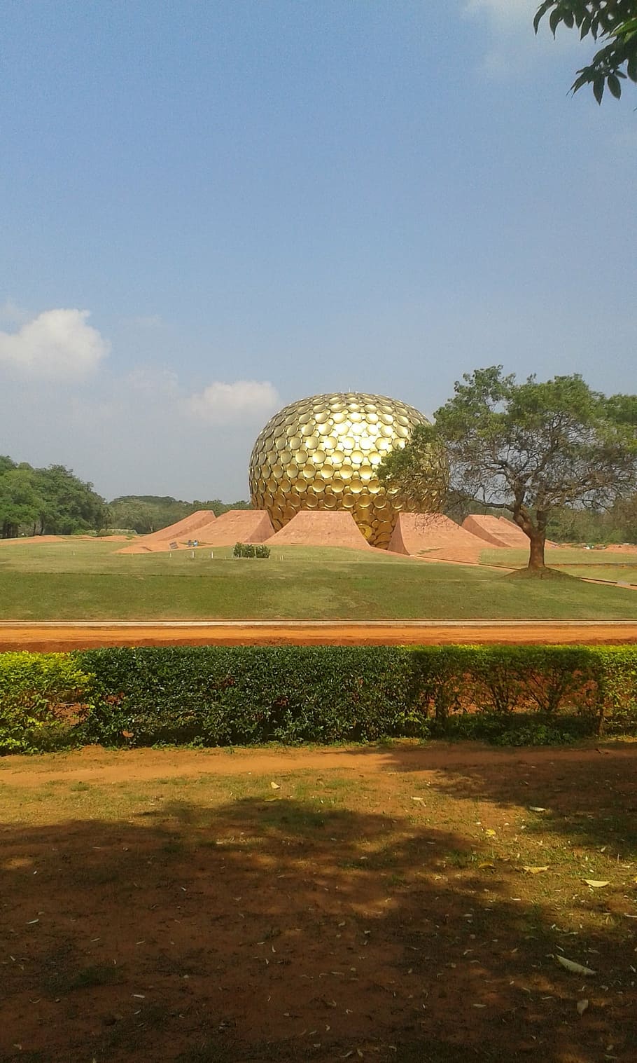 matrimandir, pondicherry, india, gold, meditation, religion, HD wallpaper