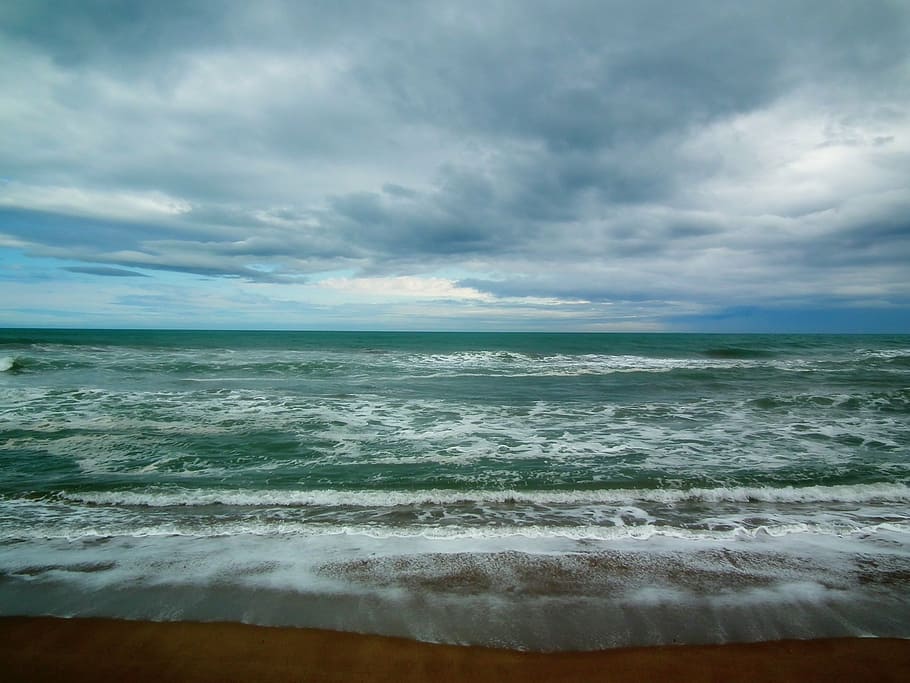 ocean waves with brown sand during daytime, sea, beach, nature HD wallpaper