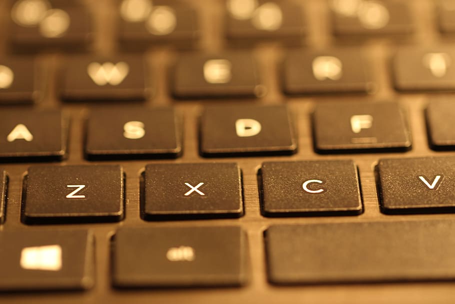 black laptop, keyboard, it, computer keyboard, internet, business HD wallpaper