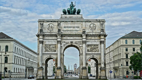 Victory Gate, Munich, Germany during daytime, siegestor, building HD wallpaper