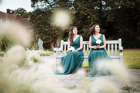 Bridesmaids at a wedding, people, outdoors, women, sitting, adult HD wallpaper