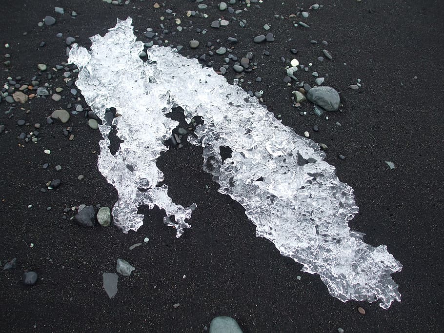 abstract, macro, ice, sand, white, black, black and white, sea HD wallpaper