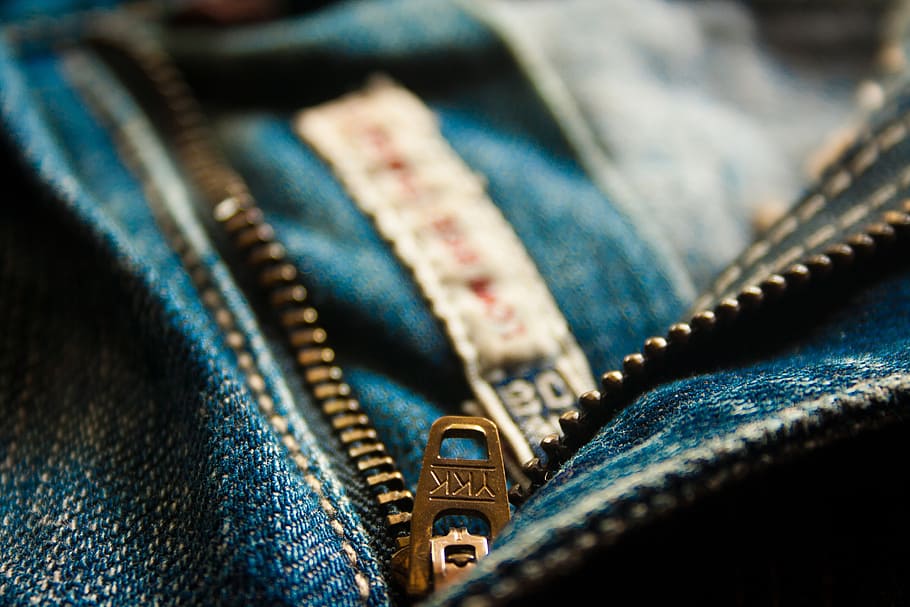 closeup photo of blue denim bottoms, zip, zipper, fly, jeans HD wallpaper