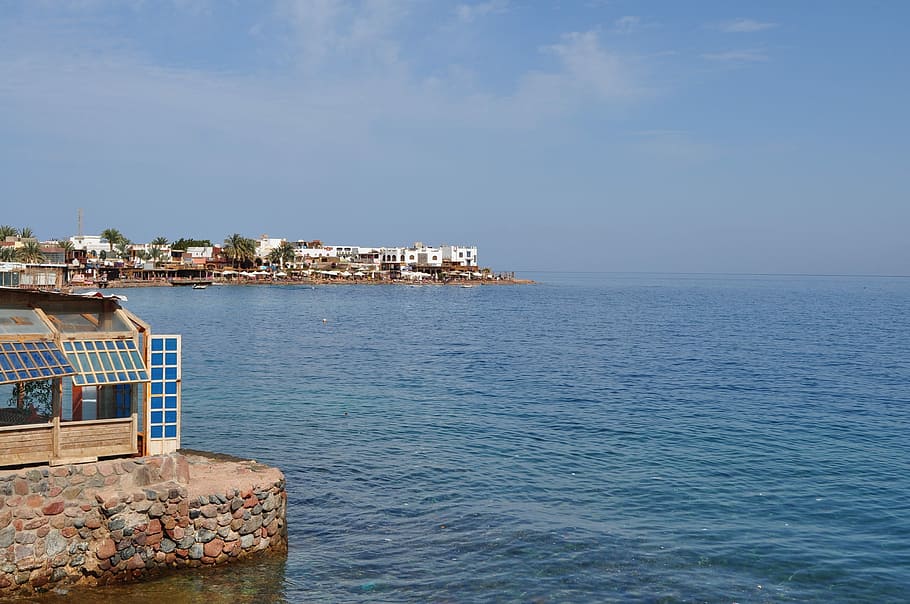 Egypt, Summer, dahad, sea, outdoors, day, architecture, water HD wallpaper