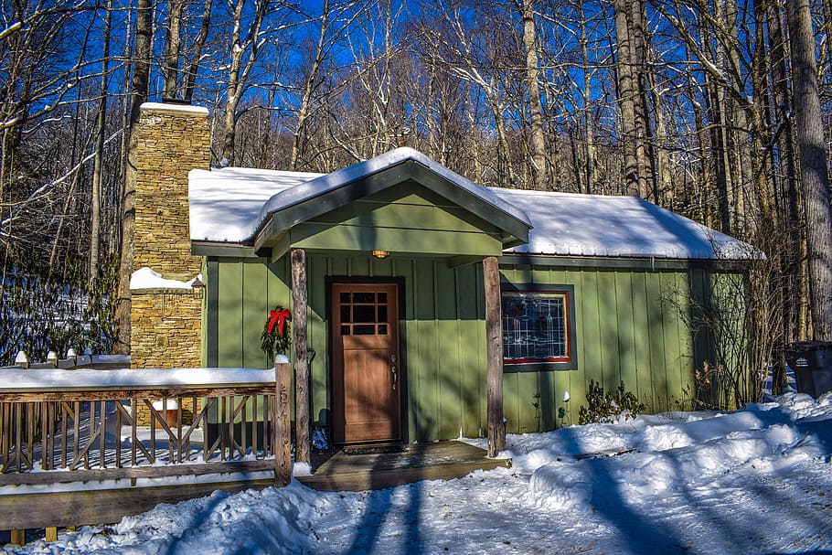 house, snow, winter, cold temperature, tree, built structure HD wallpaper