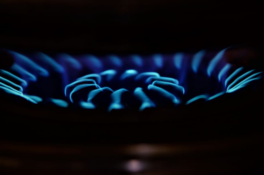 macro, gas, color, fire, blue, close-up, flame, no people, indoors HD wallpaper
