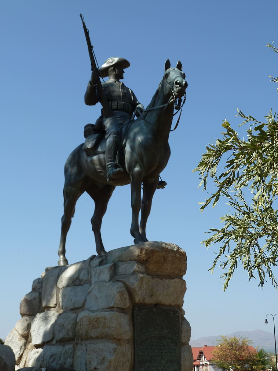 reiter, monument, namibia, horse, statue, history, art and craft HD wallpaper