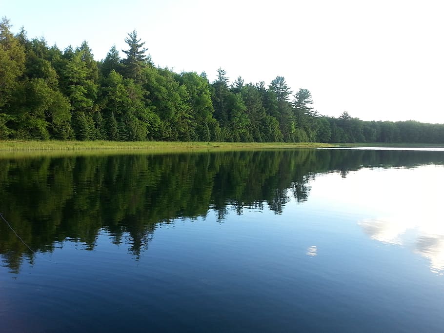 Lake, Reflection, Shore, Landscape, nature, scenic, beautiful HD wallpaper