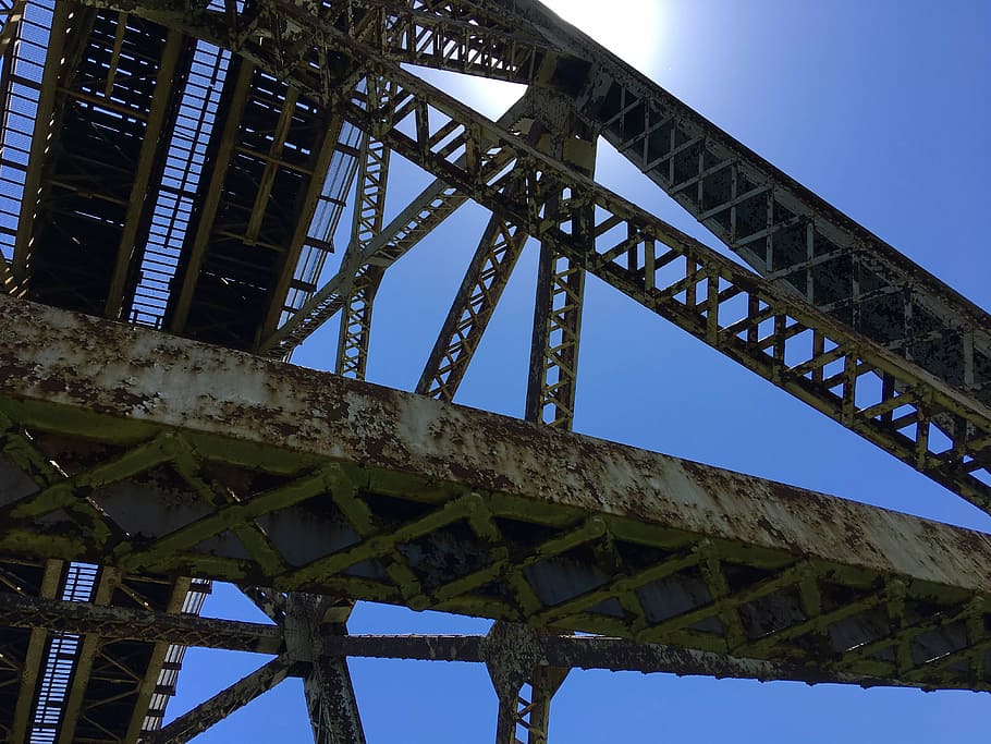 bridge, blue, sky, city, architecture, landmark, urban, cityscape HD wallpaper