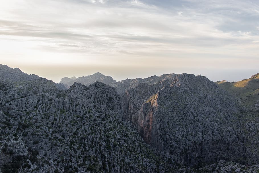 Horizon, Sunset, Panoramic, cliff, nature, mountain, one animal HD wallpaper