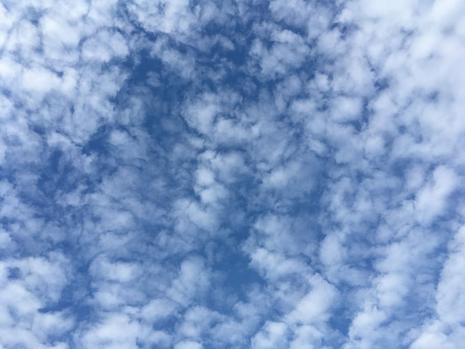 Clouds, Altocumulus, Sky, Blue, Weather, white, cloudy, texture HD wallpaper