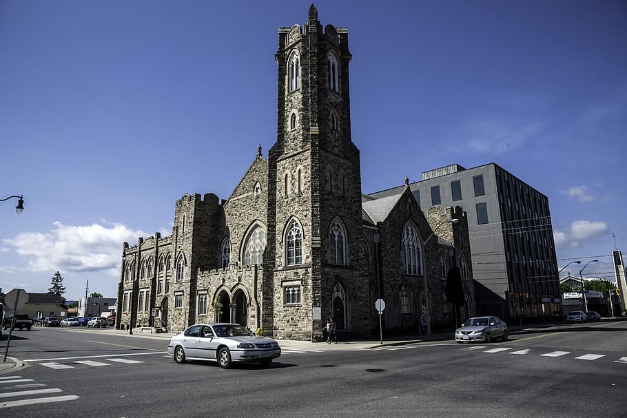 HD wallpaper: Church in Thunder Bay, Ontario, Canada, building, car,  cathedral