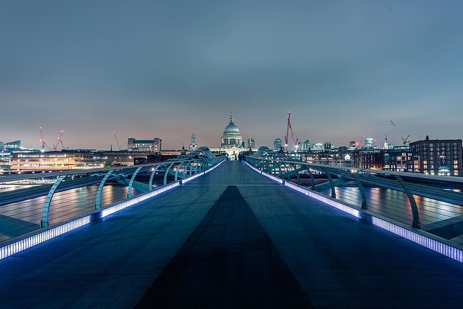 city, landmark, water, street, architecture, bridge, buildings HD wallpaper