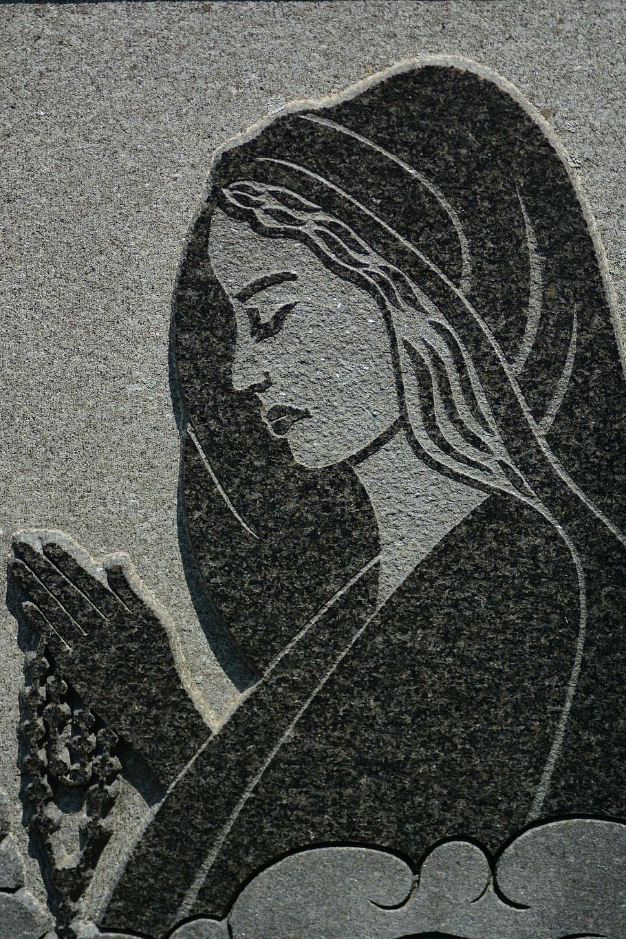 Figure, Graveyard, Christian, Stone, artistic, gravestone, praying HD wallpaper