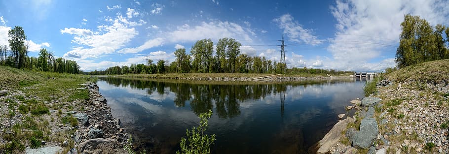 mur, river, styria, the mur promenade, nature, power plant HD wallpaper
