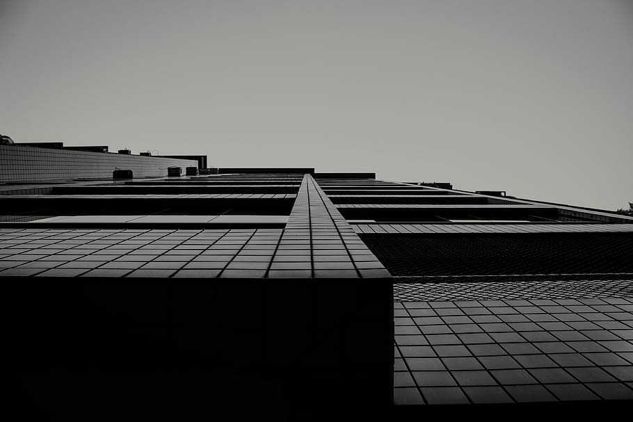 art, structure, squares, lines, modern, black and white, built structure HD wallpaper