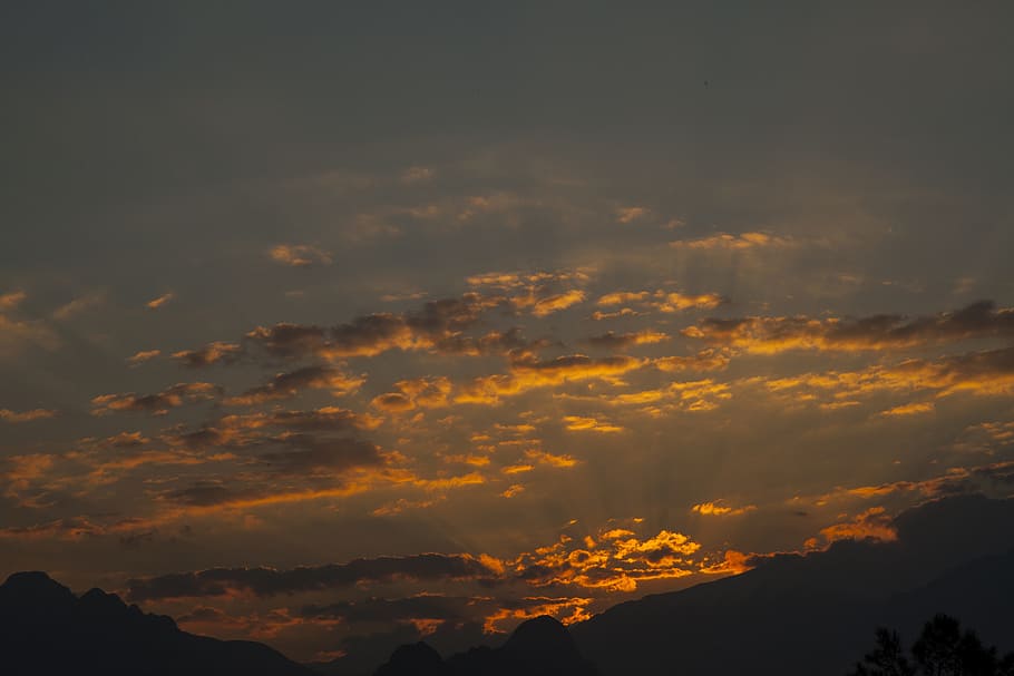 sky, solar, clouds, sunset, landscape, light, summer, background HD wallpaper