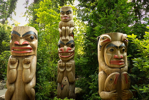 totem, pole, canada, representation, human representation, art and craft HD wallpaper