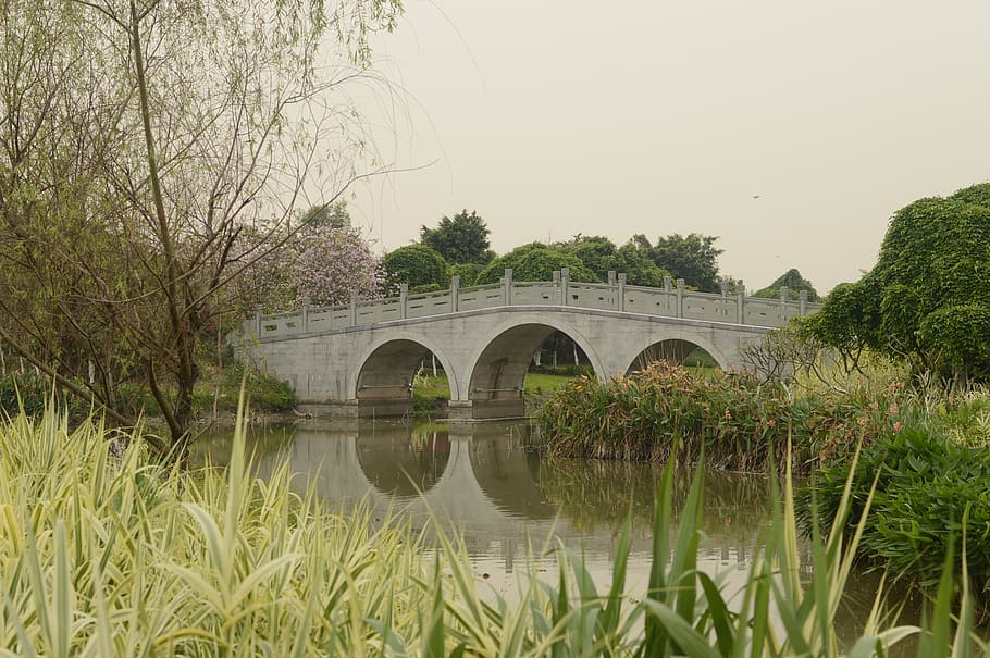 landscape, arch bridges, reflection, water, built structure HD wallpaper