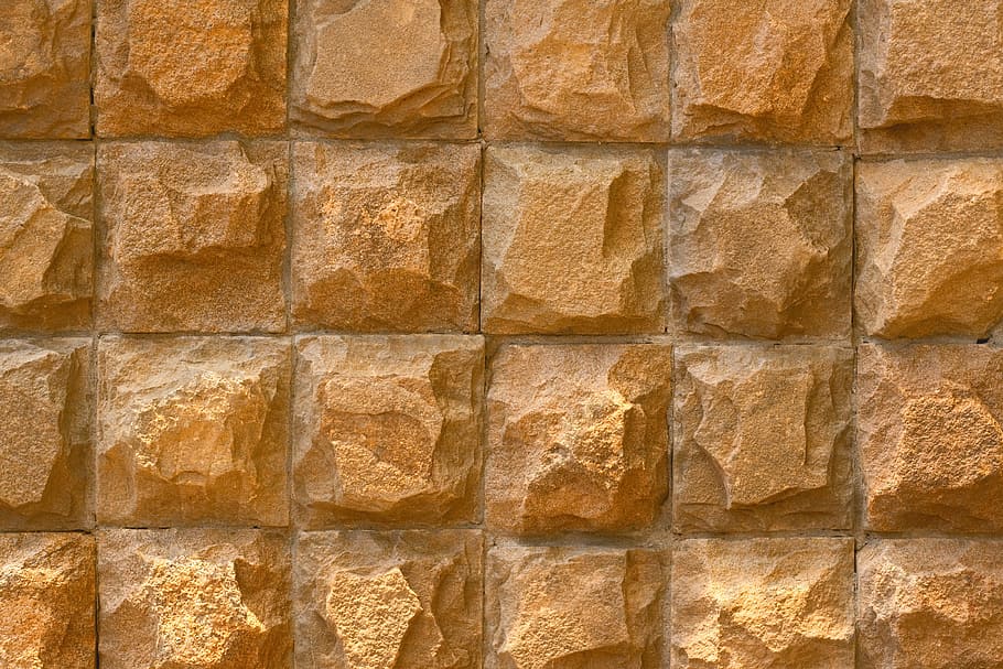 gray surface, stones, square, old, wall, texture, backgrounds, HD wallpaper